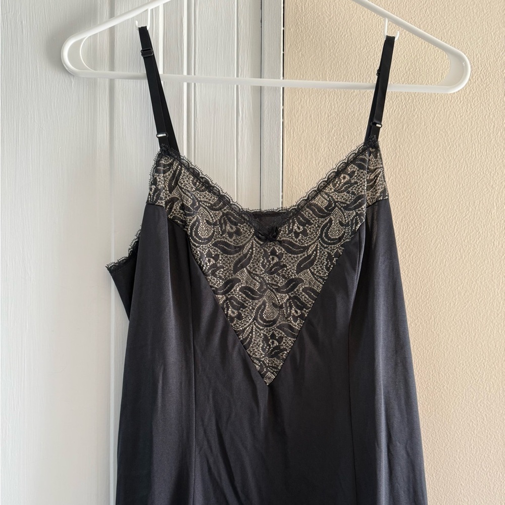 Vintage Vanity Fair Nightgown Long Old Hollywood Glamour Black Size 34 Lingerie - Picture 2 of 8